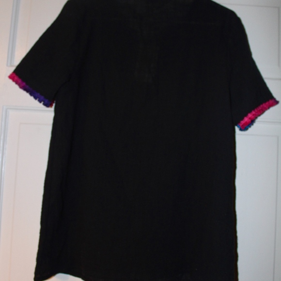 linen embroidered top size m - Picture 3 of 3